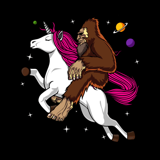 Bigfoot Riding Unicorn by underheaven