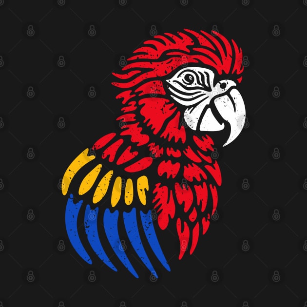 Red Macaw Parrot distressed by NeverDrewBefore