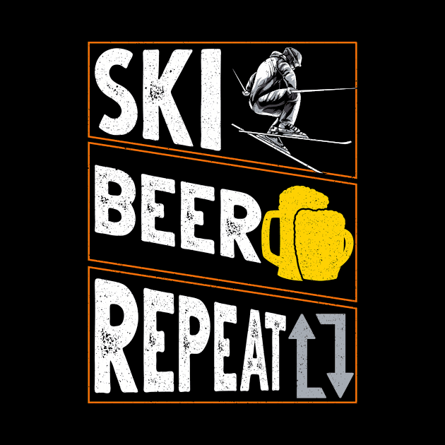 Ski. Beer. Repeat. Awesome Skiing & Drinking Skier by theperfectpresents