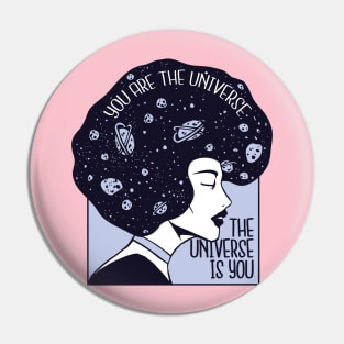 Funny UNIVERSE GIRL funny hair abstract Pin