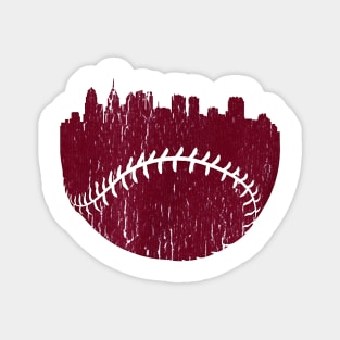 Philadelphia PA Cityscape Baseball Retro Magnet