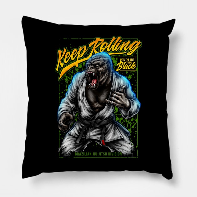 Keep Rolling Until The Belt Turns Black Pillow by TreehouseDesigns