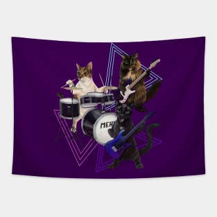 Cat band on guitar, bass, and drums Tapestry