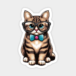 Nerdy Retro Cat Magnet