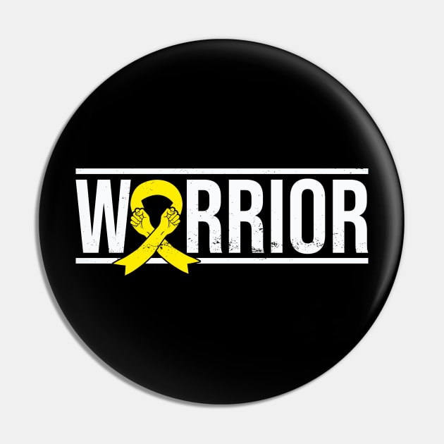 Endometriosis Warrior with Yellow Awareness Ribbon Pin by GiftTrend