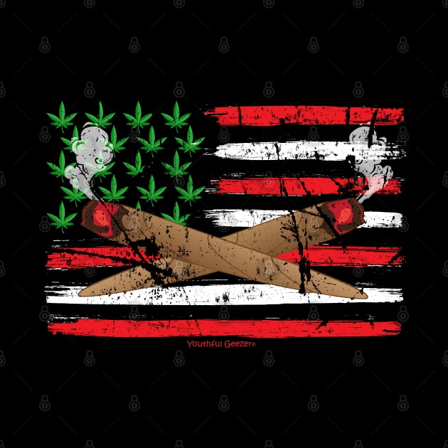 American Flag Blunt Weed Lovers Design by YouthfulGeezer