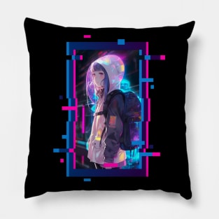 Cyber Futuristic Girl - Anime Shirt Pillow