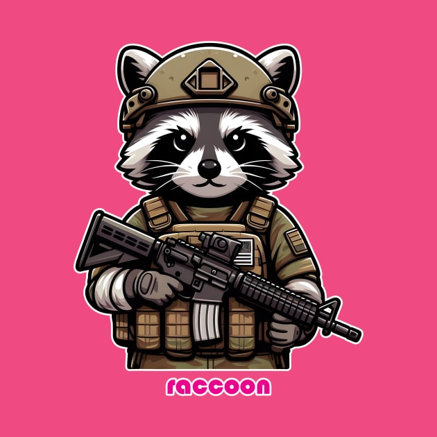 Tactical Raccoon by Rawlifegraphic