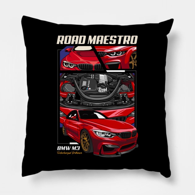M3 F80 Road Maestro Pillow by Harrisaputra