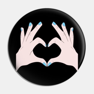 Hands Making Heart Shape Love Sign Language Valentine's Day Pin