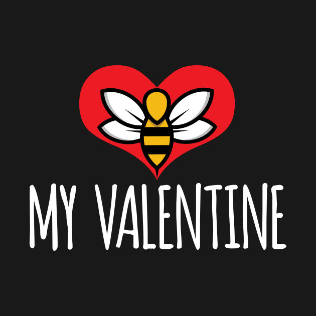 Bee My Valentine cute visual pun Valentine's Day t-shirt by e2productions