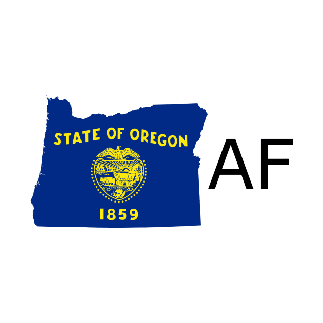 Oregon Flag State Outline AF (black) by Big Term Designs