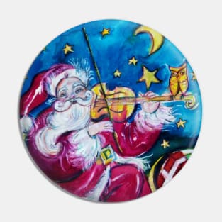 INSPIRED SANTA VIOLIN PLAYER WITH OWL Christmas Night Pin