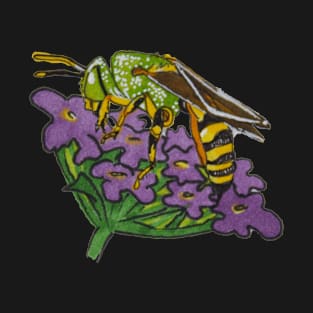 Halictid Bee on Flower T-Shirt