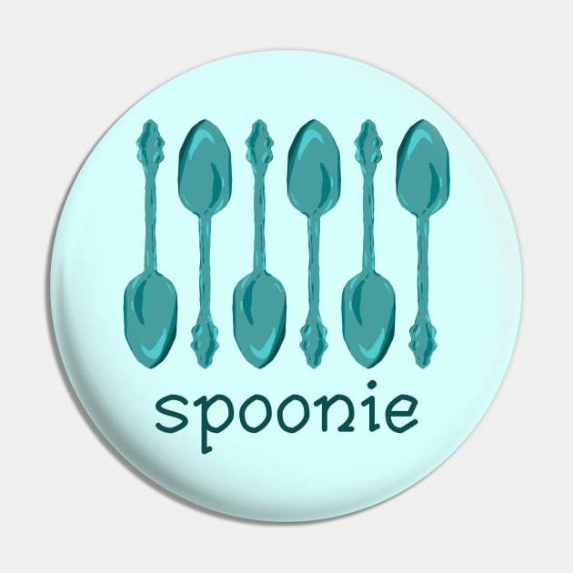 Spoonie (Teal) Pin by KelseyLovelle