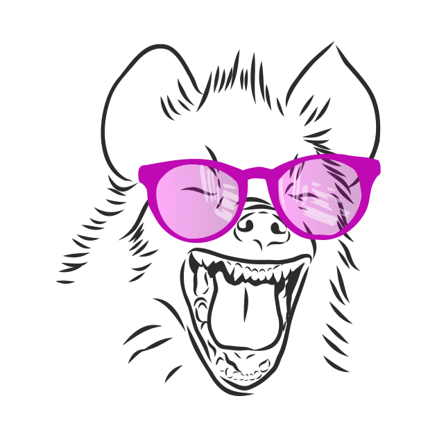 laughing hyena with rainbow glasses by Elala