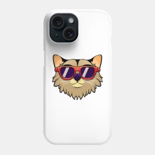 Get Ready to Purrr in Style: Cool Tan Tabby Cat Sports Red Sunglasses and Steals Hearts! Phone Case