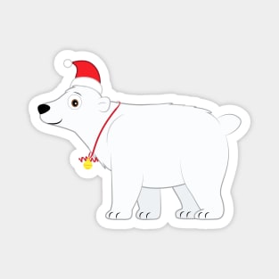 Cute Polar Bear at Christmas Magnet