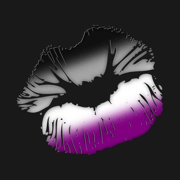 Asexual Pride Big Kissing Lips by wheedesign