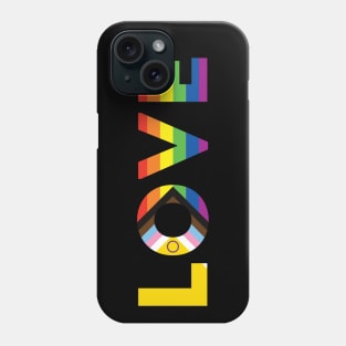 Progress Pride Intersex Inclusive Flag LOVE Phone Case