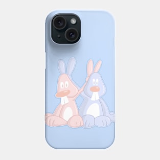 Victory Peace Rabbits Pink & Blue Phone Case