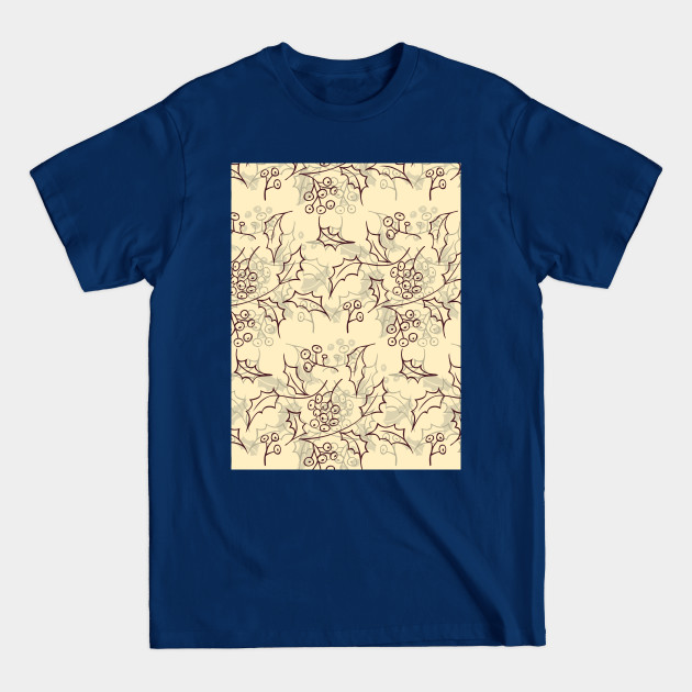 Holly berry Christmas pattern design - Design - T-Shirt