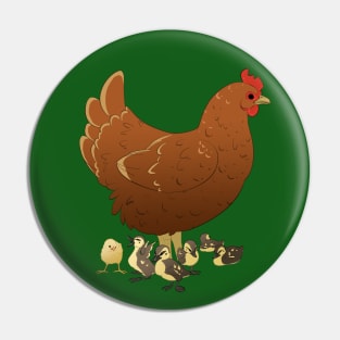 Chicken Family Pin