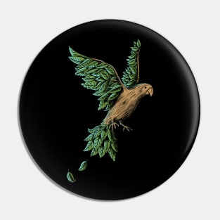 wood bird Pin