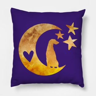 Deerhound on Half Moon And Stars Pillow