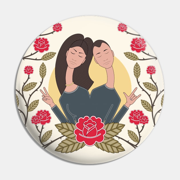 Happy couple Pin by freshinkstain