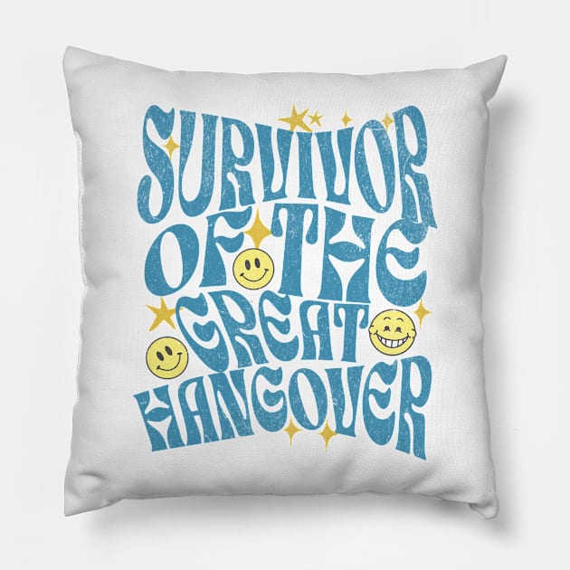 Survivor of the Great Hangover Tee Pillow by vk09design