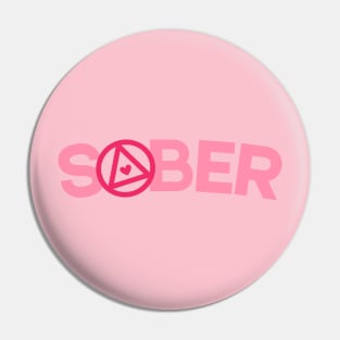 Pink Sober and AA Symbol Pin