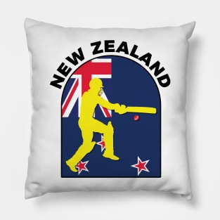 New Zealand Cricket Batsman New Zealand Flag Pillow