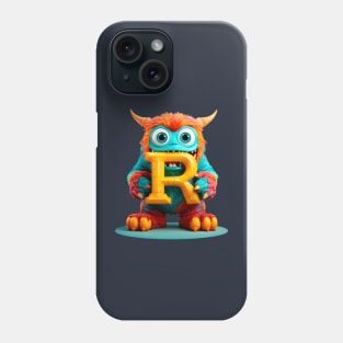 Cute Monster for Kids Alphabet Letter R Funny Back to School Phone Case