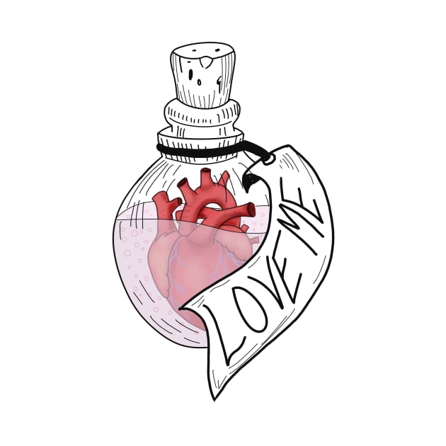 Love Potion - Anatmoical Heart In A Bottle by DesignsBySaxton