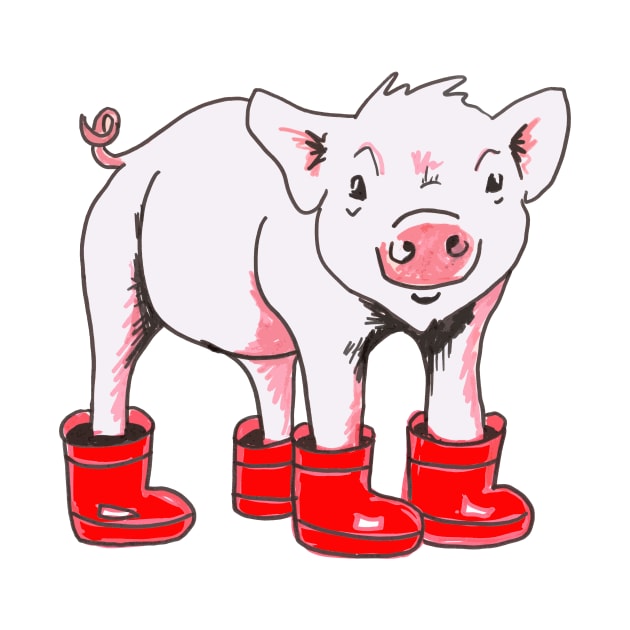 Pig in Wellies by drknice