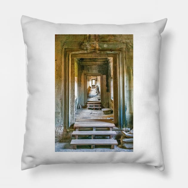 The Southern Gallery, Angkor Wat Pillow by BrianPShaw