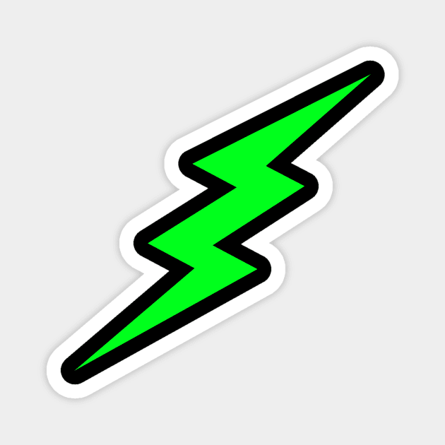 Green Lightning Bolt Magnet by Trendy Tshirts