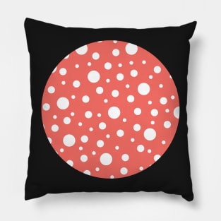 Polka Dot on Living Coral Pillow