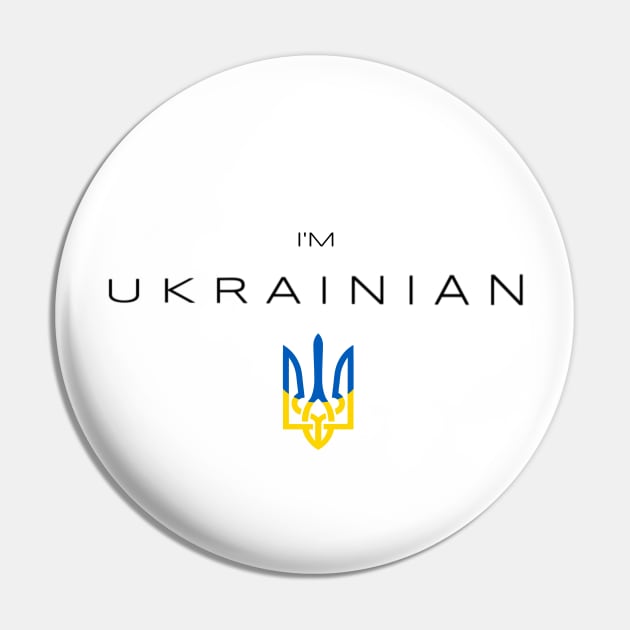 I am Ukrainian Flag Trident Pin by Yasna