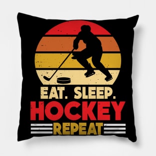 Eat Sleep Ice Hockey Repeat Pillow