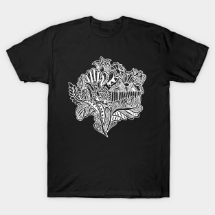 Orchids abstract line art design t-shirt - TenStickers