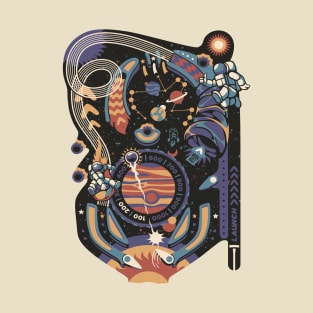 Pinball Space Machine Light by Tobe Fonseca T-Shirt