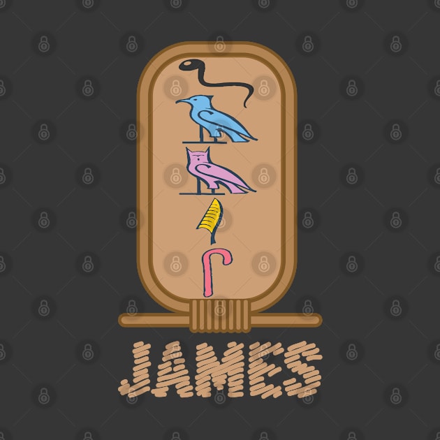 JAMES-American names in hieroglyphic letters-James, name in a Pharaonic Khartouch-Hieroglyphic pharaonic names by egygraphics