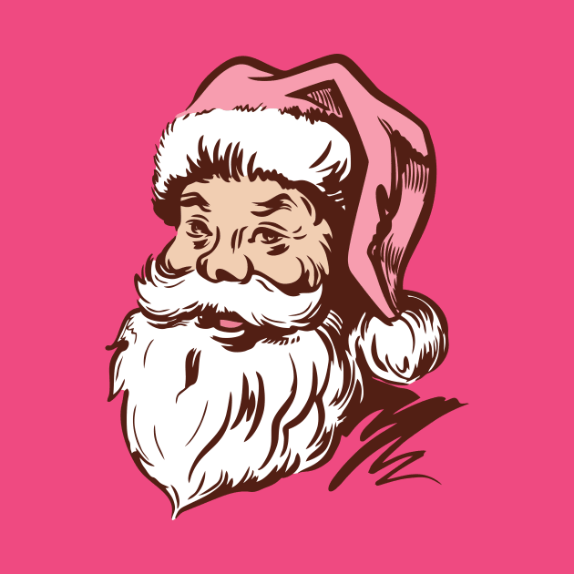 Retro Vintage Pink Santa Claus by My Happy-Design