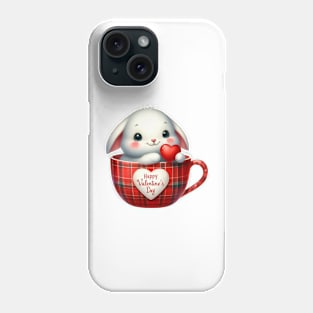 Valentine Rabbit In Tea Cup Phone Case