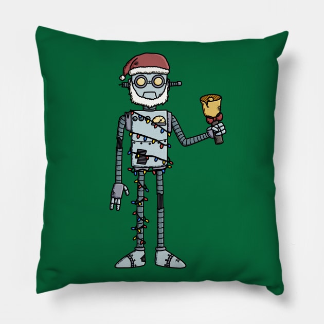 Old Robot for Christmas Pillow by KammyBale