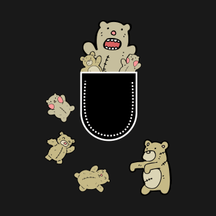 Zombie Teddy Bears Falling Out of a Shirt Pocket T-Shirt