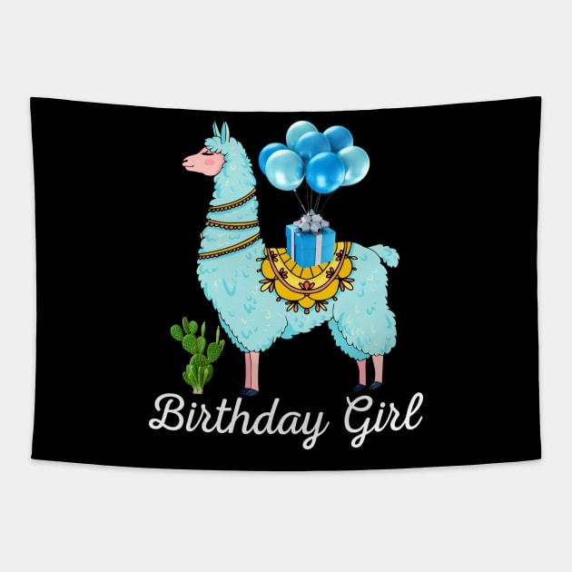 Cool Cute Alpaca Llama Cactus Girls Birthday Party Animal Tapestry by reginaturner