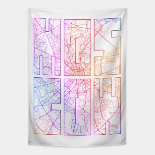 Moscow, Russia City Map Typography - Colorful Tapestry
